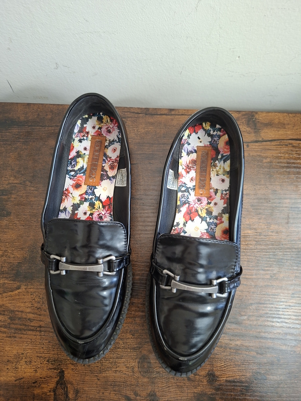 Rocket Dog Women’s Lunar Boxed In PU Flats Black Size 9 Platform Oxford Shoes